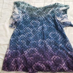 Stunning Sheer Multi-Colored Floral Top